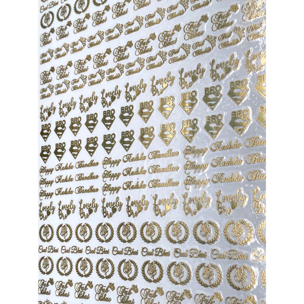 Gold Metal Stickers on A4 Sheet – Ideal for Raksha Bandhan Rakhi Making, Resin Art, Greeting Card Decoration, Gift Packaging, Festival Crafts & DIY Projects – Choose Your Design Style Carefully