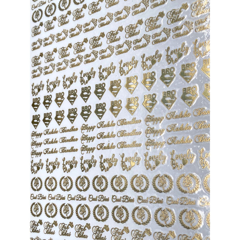 Gold Metal Stickers on A4 Sheet – Ideal for Raksha Bandhan Rakhi Making, Resin Art, Greeting Card Decoration, Gift Packaging, Festival Crafts & DIY Projects – Choose Your Design Style Carefully
