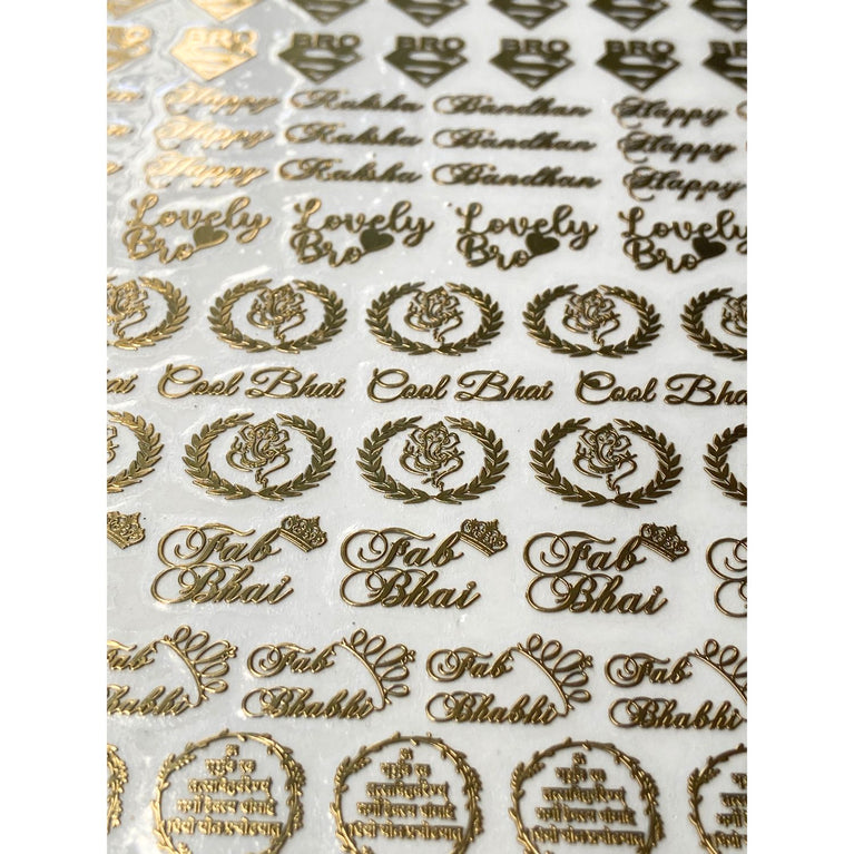 Gold Metal Stickers on A4 Sheet – Ideal for Raksha Bandhan Rakhi Making, Resin Art, Greeting Card Decoration, Gift Packaging, Festival Crafts & DIY Projects – Choose Your Design Style Carefully