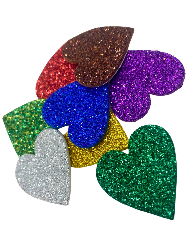 Snoogg Foam Glitter Stickers Self Adhesive, Mini Heart and Stars Shapes for Kid's Arts Craft Supplies Greeting Cards Home Decoration pack of 100 pc