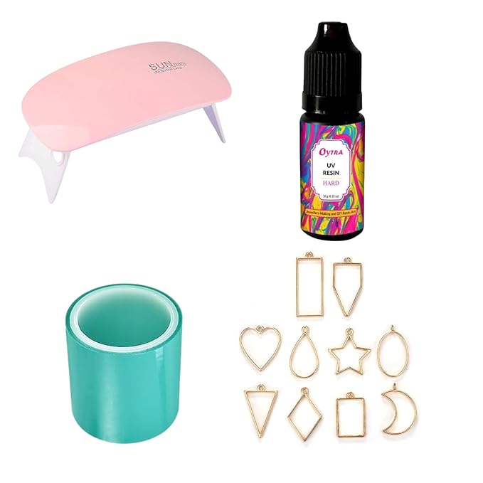 snoogg pack of uv resin uv tape uv machine 11 chunks charms for resin art epoxy casting art