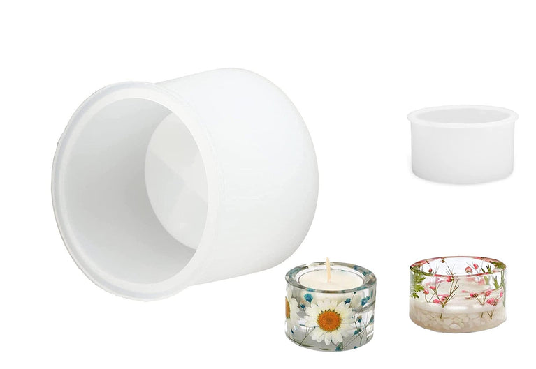 snoogg â„¢pack 1 tea light candle holder round shape silicone molds for epoxy resin casting
