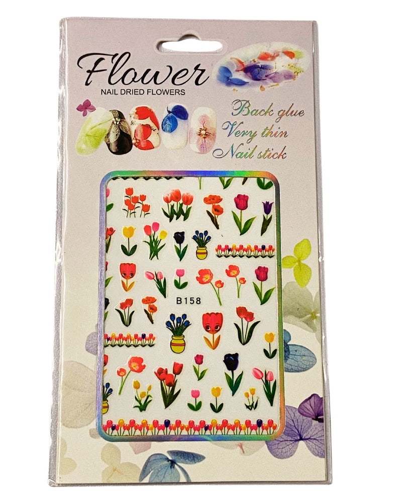 COLOR FULL FLOWER POT NAIL ART STICKER size : 4—3 Pack :50 pcs