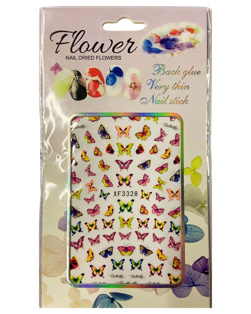 copy of flying flower butterfly nailart sticker size 4 3 pack 60 pcs