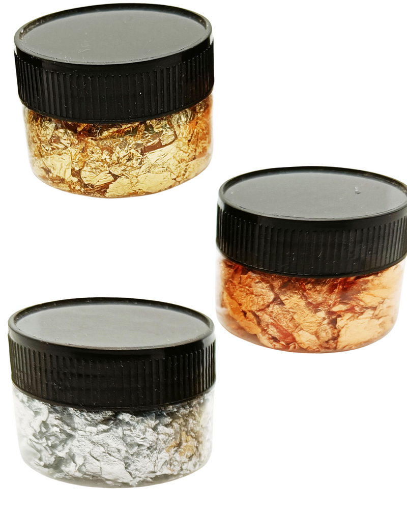 snoog foil flakes gold silver and copper in pack of 3 to 4 gram of bottle 1