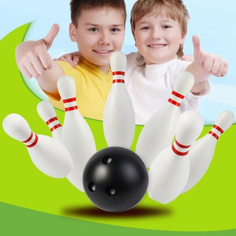 SNOOGG 18 CM - 9 Inch Portable Indoor Outdoor Kids Bowling Set, 10 Pin & 2 Balls - Educational Sports Game & Interactive Learning Toy Gift for Lawn Activities & Party Favors