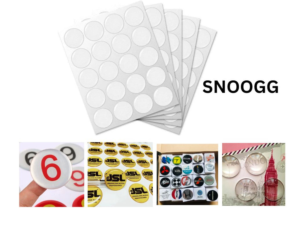 epoxy resin dom stickers with 3m glue backing diamond clarity great for logos high light na