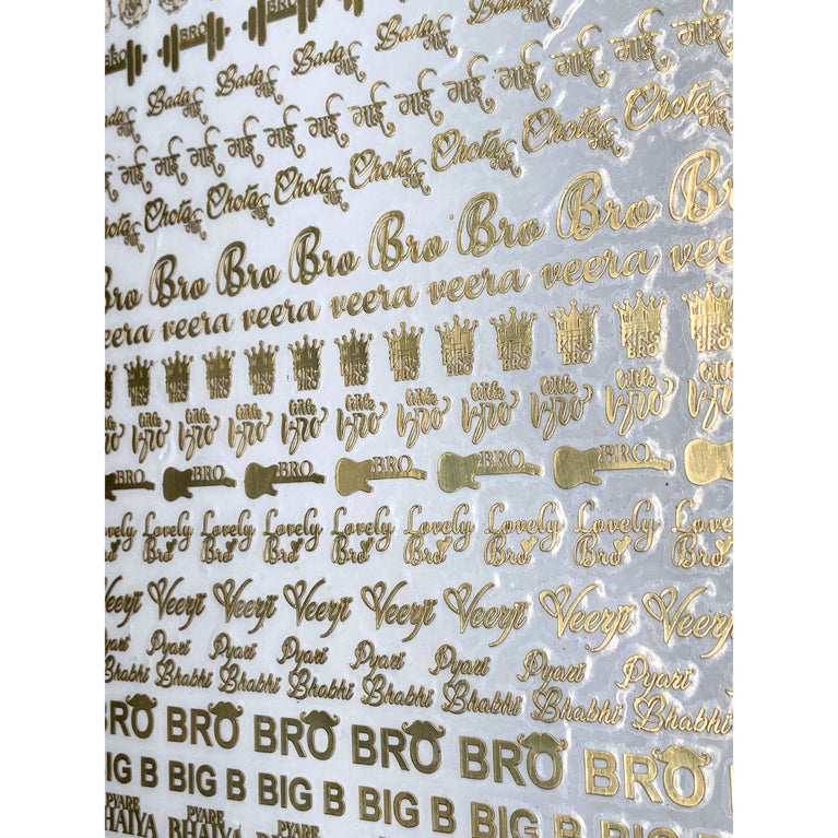 Gold Metal Stickers on A4 Sheet – Ideal for Raksha Bandhan Rakhi Making, Resin Art, Greeting Card Decoration, Gift Packaging, Festival Crafts & DIY Projects – Choose Your Design Style Carefully