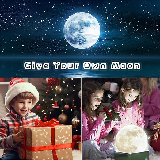 SNOOGG 4,5,6 and 7 inch 16 Color, Touch Function, Rechargeable, Wireless Moon Lamp for Home D©cor, Bedroom, Living Room, Birthday Gifts for Kids (4 iNCH)