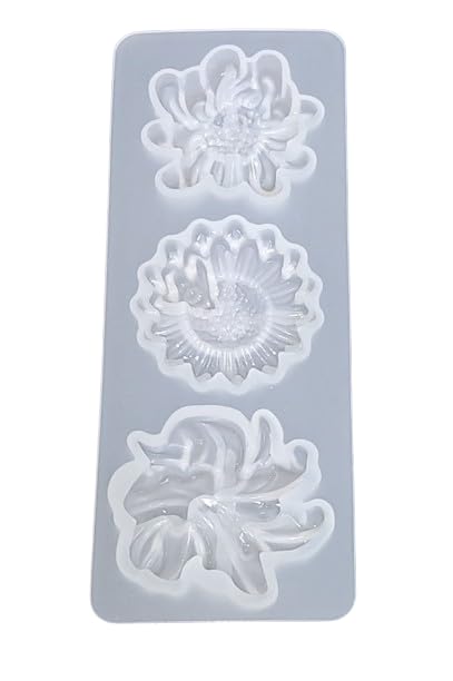 SNOOGG 3 CAVATIES Flower Shape Jewellery Mold Epoxy Casting Molds for DIY Crafts.