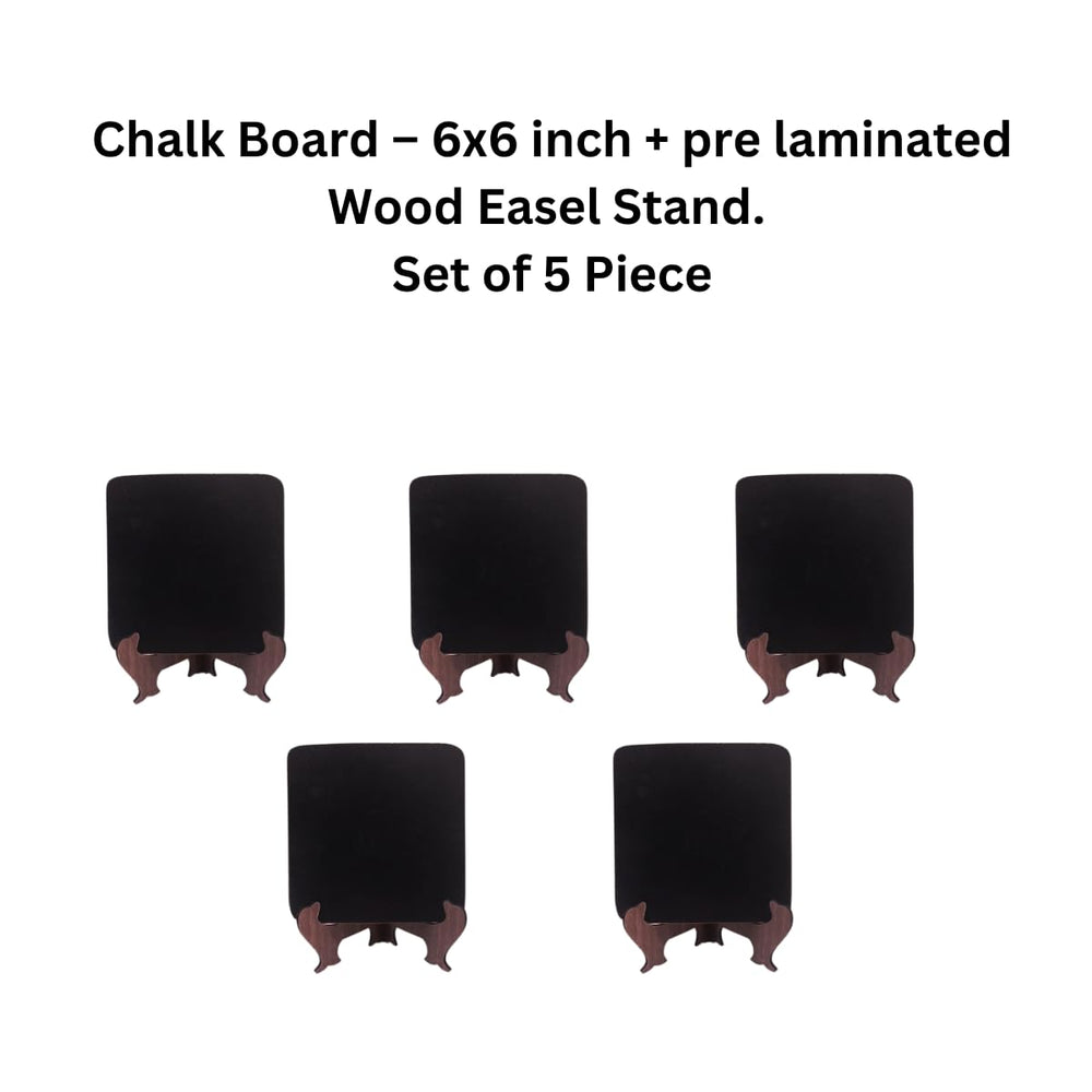 snoogg 5 piece tabletop chalkboard sign set with laser cut wood easel stand perfect for wed