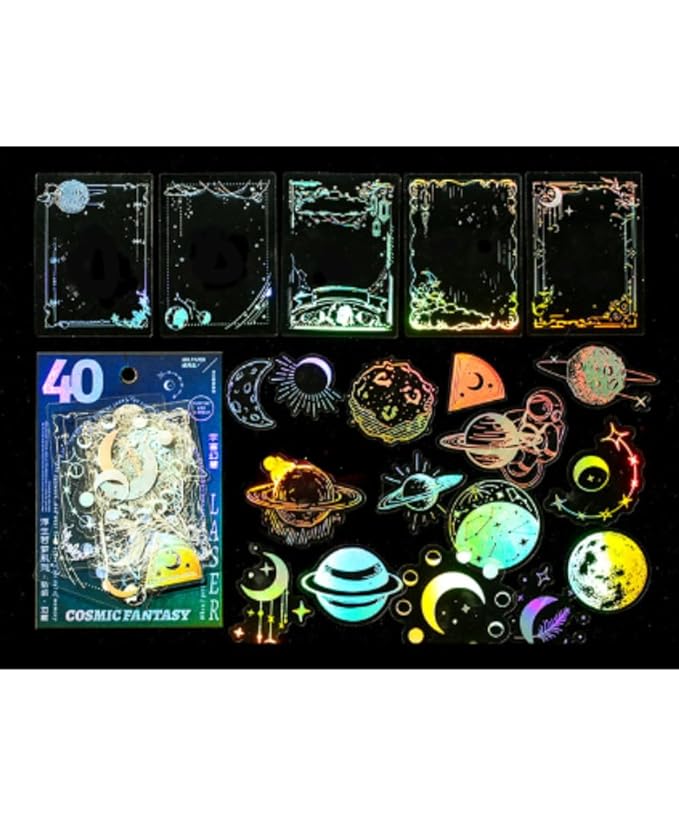 snoog pack of 40 pet ultra transparent floating like a dream holographic insert sticker for