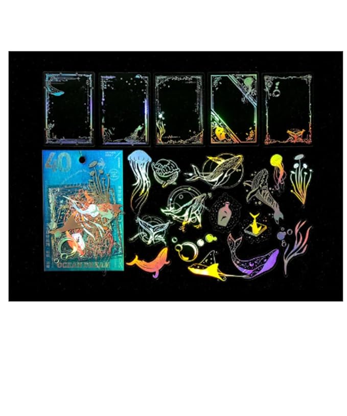 snoog pack of 40 pet ultra transparent floating like a dream holographic insert sticker for