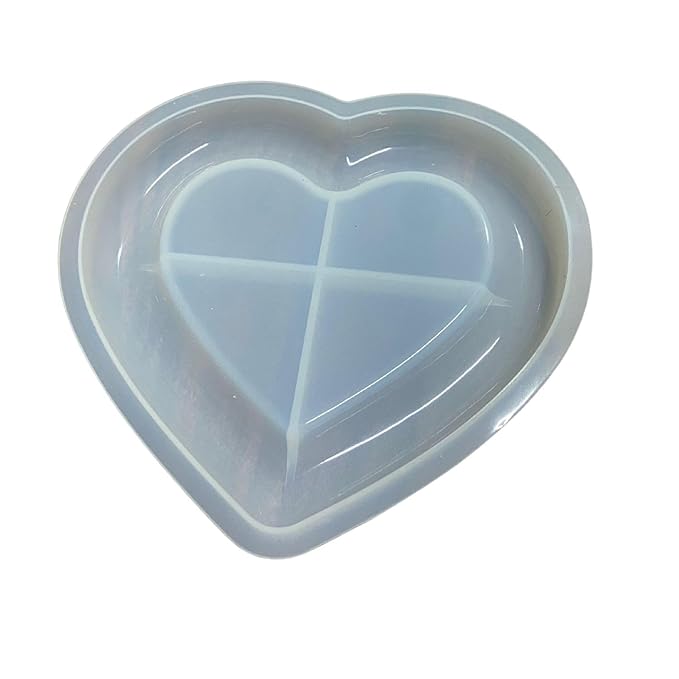 Snoogg Heart Shape Trinket Tray Plate 6.5 inch Silicone Resin Molds for Epoxy Casting for DIY Craft Making, Home Decoration Unique Gifting