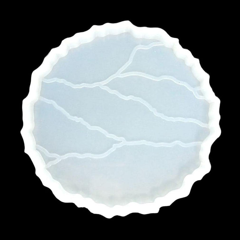 snoogg â„¢1 pack 10cm round shape crack design coaster silicone moulds use for resin castin