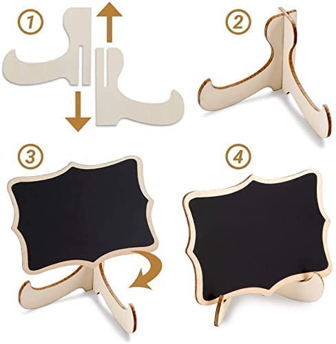 snoogg pack of 20 pcs wooden chalkboard food menu display chalkboard labels with easel stan