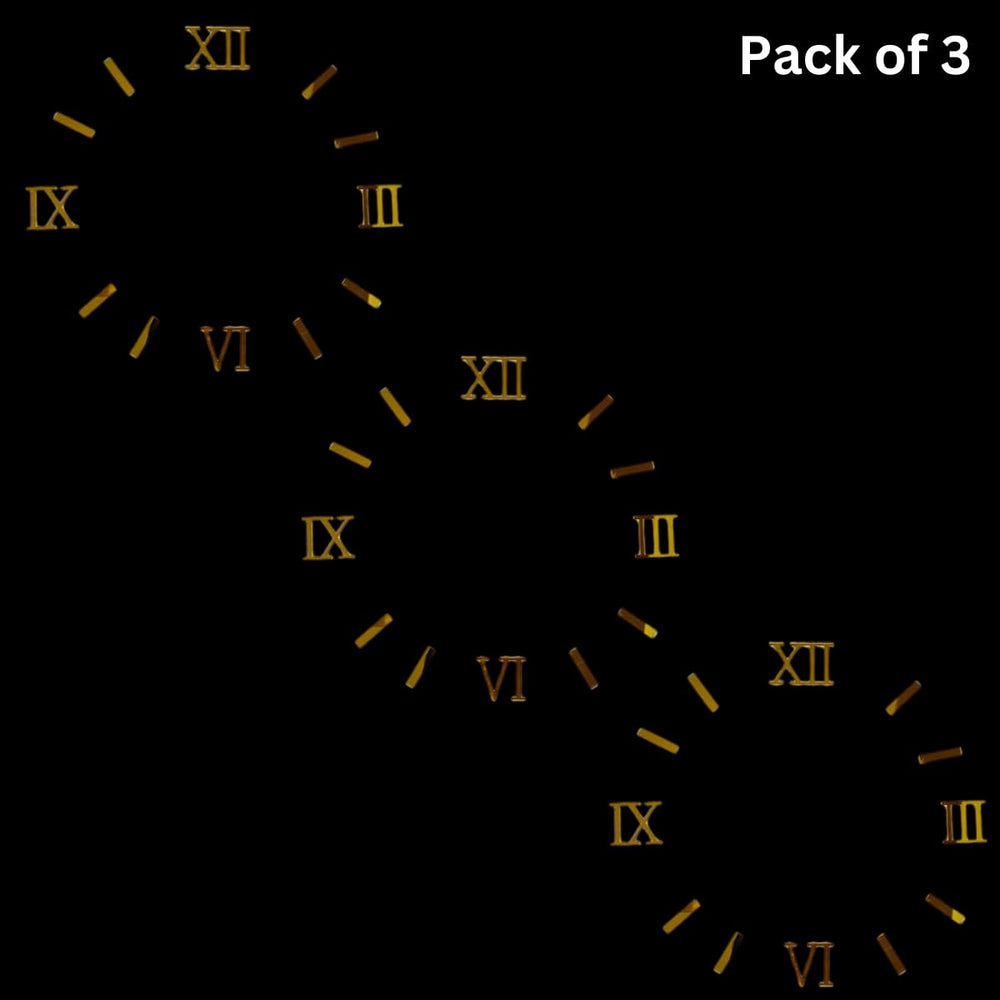 snoogg pack of 3 gold acrylic clock roman letters size 1 inch for resin art clock making di