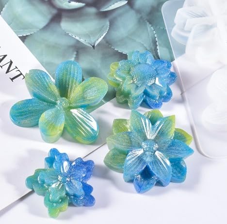 SNOOGG 3 CAVATIES Flower Shape Jewellery Mold Epoxy Casting Molds for DIY Crafts.