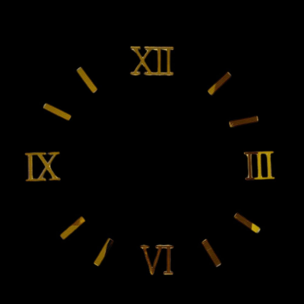 snoog gold acrylic clock 2 set of numeric numbers and 2 set of roman letters size 1 inch ea