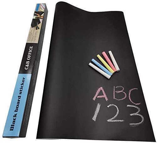 snoogg black board wall sticker removable decal chalkboard with 5 free chalks for home scho