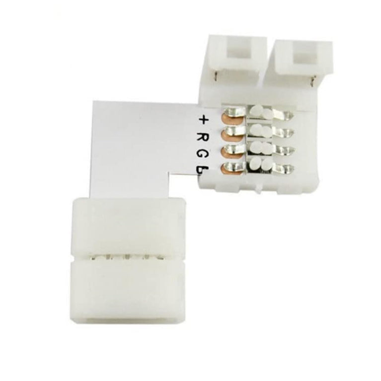snoogg pack of 10 4 pin rgb 10mm led strip extension connectors l type gapless solderless 4
