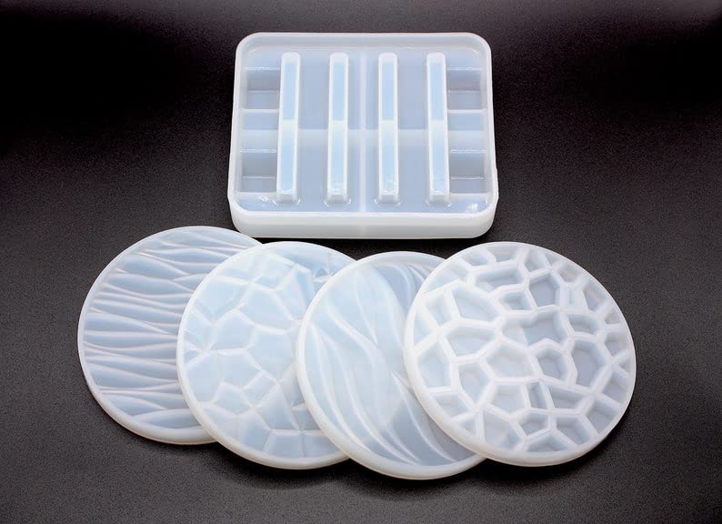 snoogg a 1 pack 15cm 4 slate square coaster stand silicone moulds use for resin casting for
