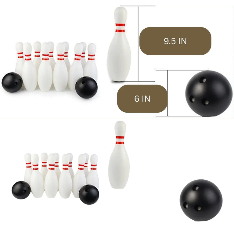 SNOOGG 18 CM - 9 Inch Portable Indoor Outdoor Kids Bowling Set, 10 Pin & 2 Balls - Educational Sports Game & Interactive Learning Toy Gift for Lawn Activities & Party Favors