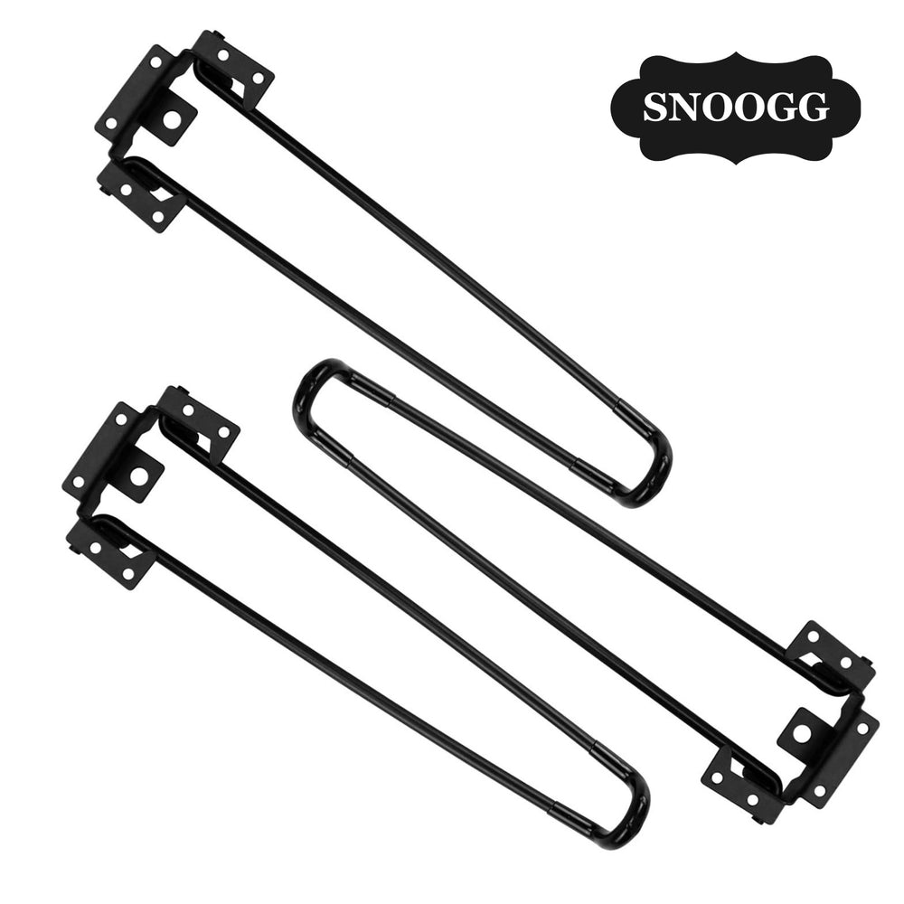 SNOOGG Set of 3 Heavy-Duty Metal Foldable Table Legs Furniture Legs with Screws for DIY Coffee Tables & Side Desks
