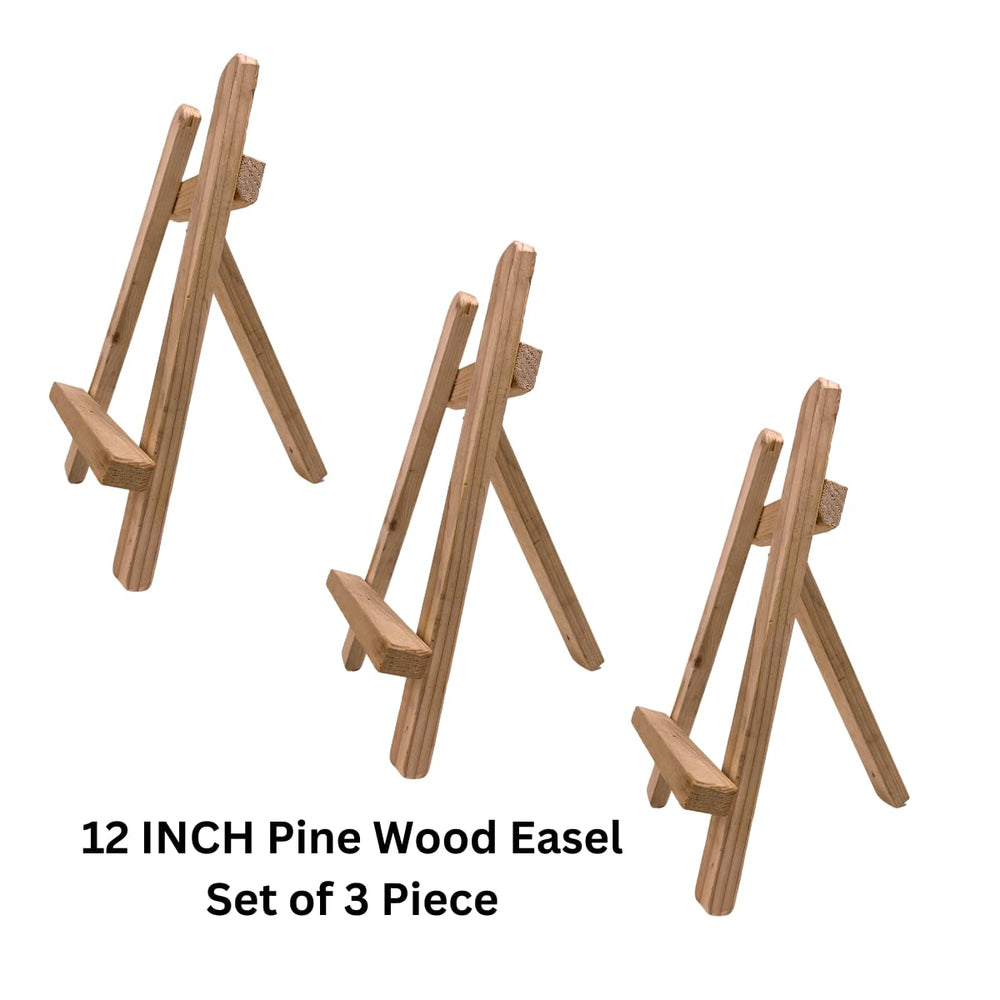 snoogg in 12 inch size natural pine wood economy easel stand for painting canvas stand disp