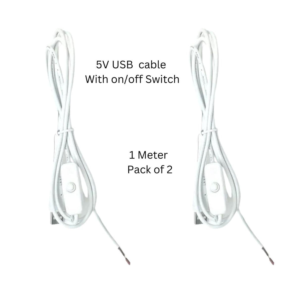 snoogg 2 pcs pack usb cable with on off switch 1 meter with on off power switch for 5v 12v