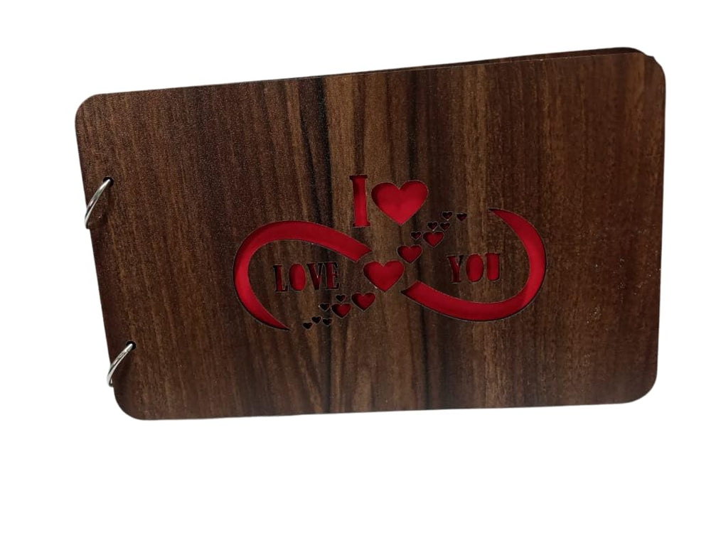 snoogg wooden front and back cover scrapbook with 60 black page photo album rectangle 10x6