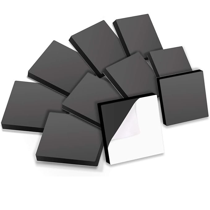enameena pack of 50 flexible magnetic squares with adhesive 1 5 mm thick 1x1 inch square id