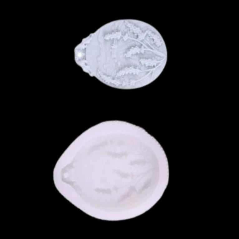 SNOOGG Scenic Countryside Silicone Mold Oval Landscape Medallion Epoxy Resin Eco Gypsum Alternate to Jesmonite Casting for Air Dry Clay Aroma Beads Soap and Crafts