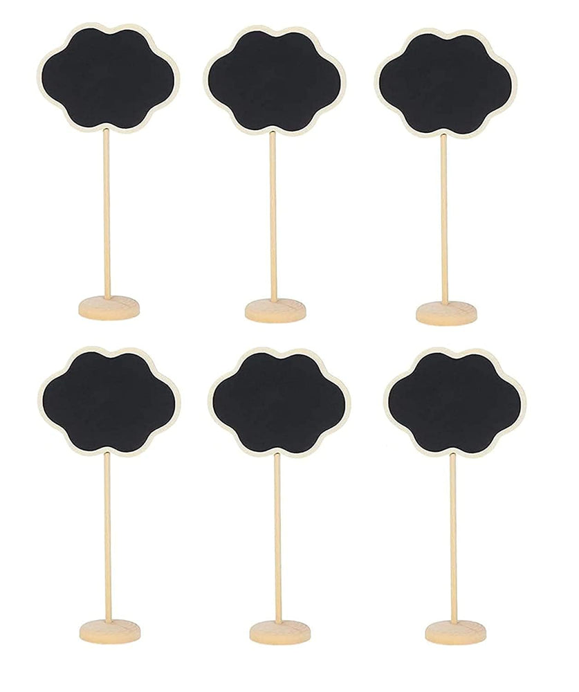 snoogg pack of 6 pcs mini chalkboard signs small cloud heart house and polygon shape chalkb