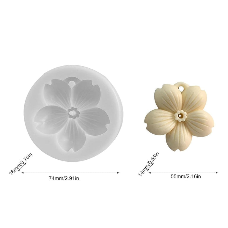 SNOOGG Pack of 1 3D Blossom Silicone 5 CM Mold for Epoxy Resin Gypsum Casting Alternative to Jesmonite Soap Making Wax and Candles DIY Projects