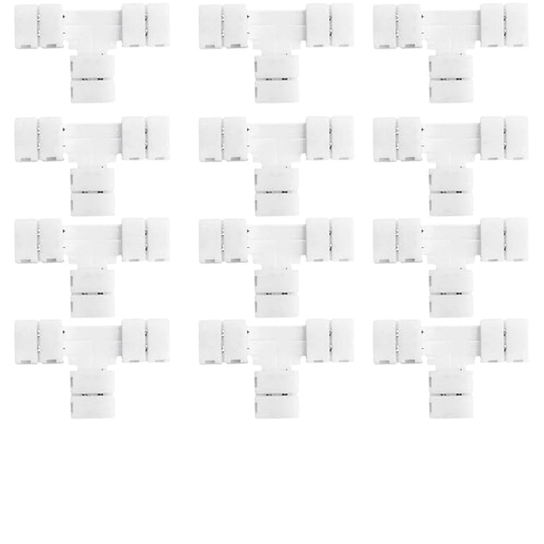 snoogg 12 pack t shape 2 pin 10 mm rgb led light strip corner connectors solderless and gap