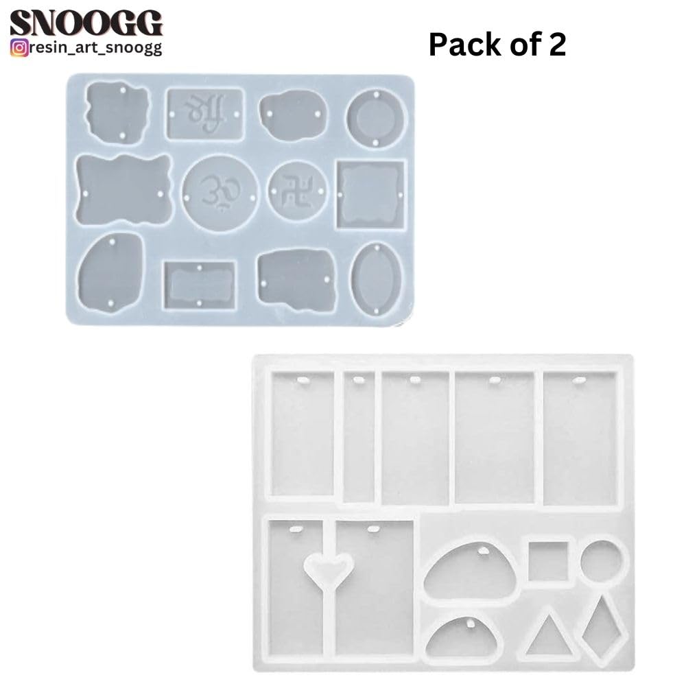 SNOOGG Om Shree Rakhi and 13 Cavity Jewellery Mold for Silicone Epoxy Resin Rakhi Jewelry Necklace & Keychain and More