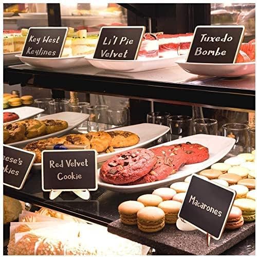 snoogg pack of 20 pcs wooden chalkboard food menu display chalkboard labels with easel stan