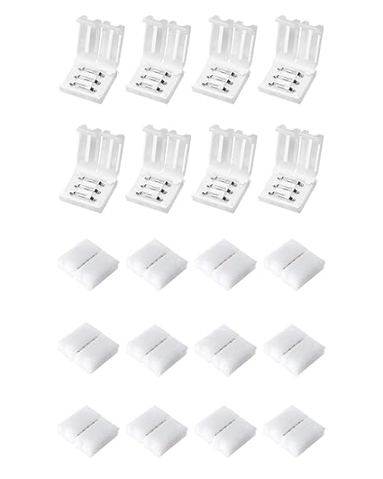 snoogg 8 pack 3 pin solderless and gapless connector 8 mm unwired for led strips terminal e