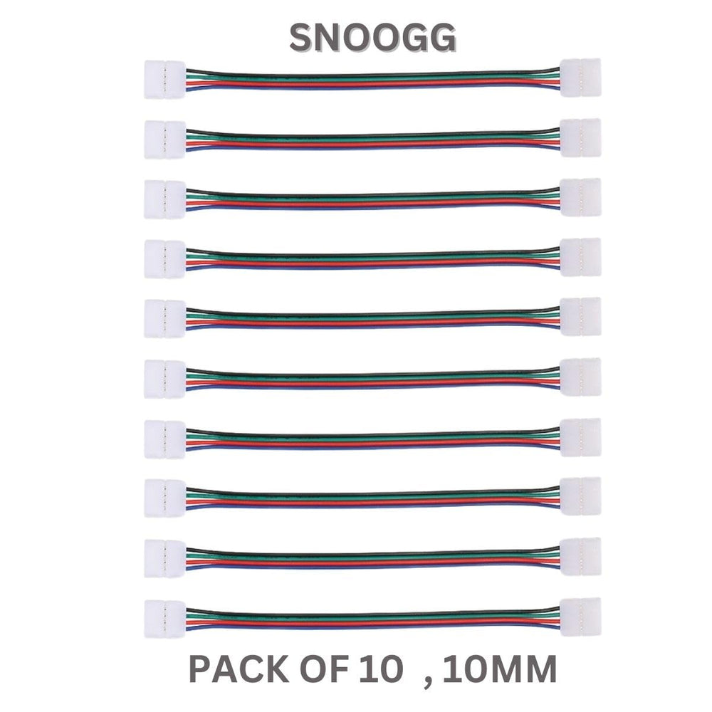 snoogg you will receive 10 pack 10 mm 4 pin led rgb light strip extension connectors at bot