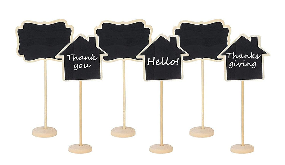 snoogg pack of 6 pcs mini chalkboard signs small cloud heart house and polygon shape chalkb