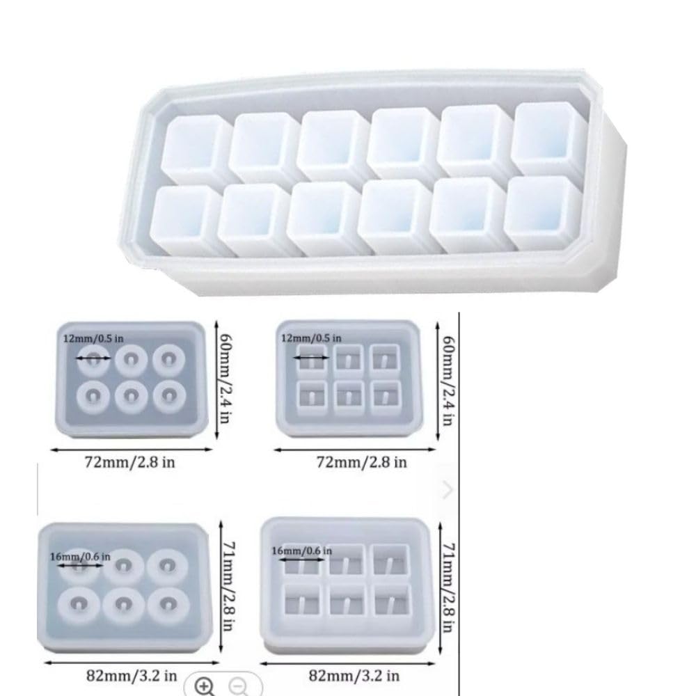 SNOOGG 10 Compartment Cosmetic Display Box and Small Balls Mold for Silicone Epoxy Resin Casting, DIY Project, Home Decor, Wedding etc.