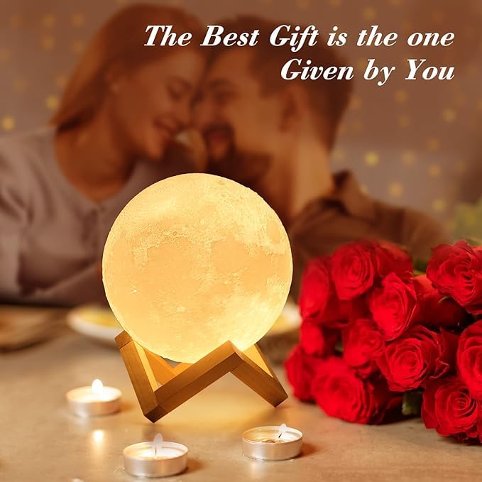 snoogg 4 5 6 and 7 inch 16 color touch function rechargeable wireless moon lamp for home de