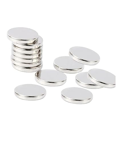 snoogg 10 pack of 20x2 mm neodymium silver fridge magnets for whiteboard crafts diy science