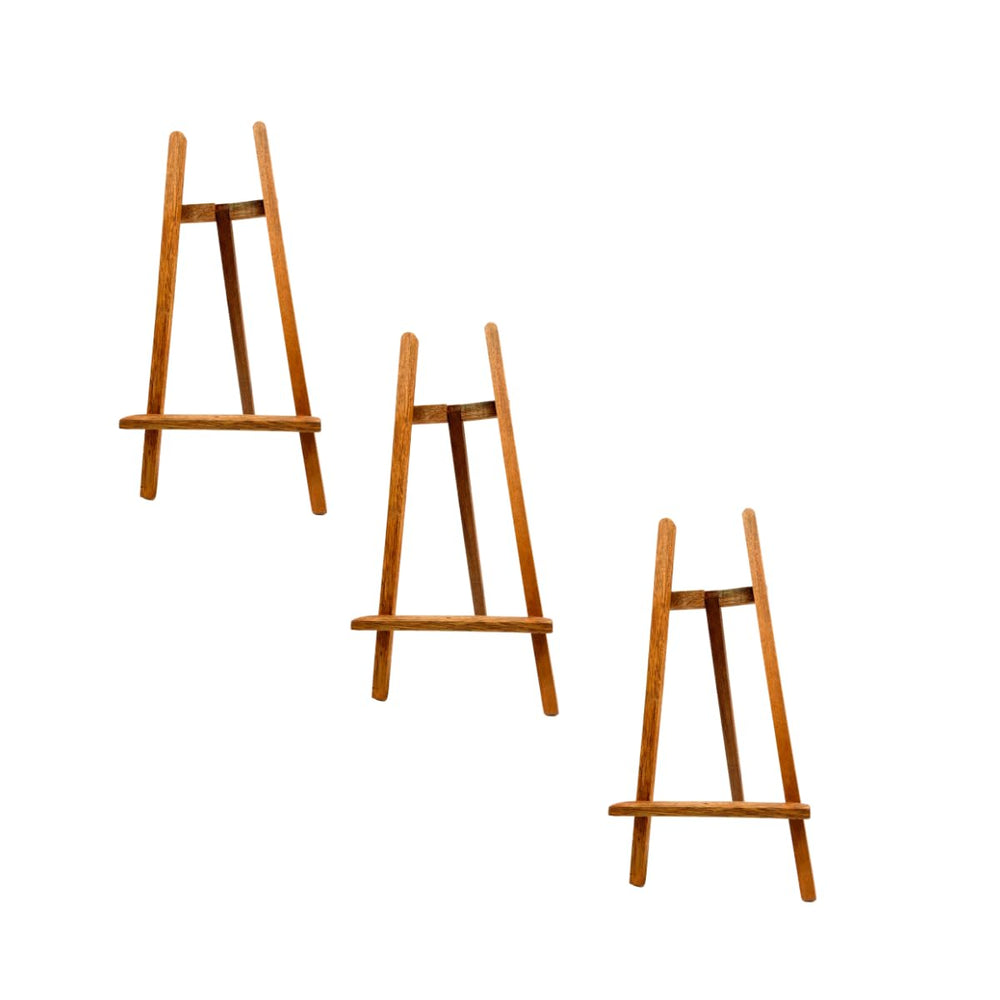 snooggs 18 inch t type tripod easel natural teak wood with a polished finish its non slip l
