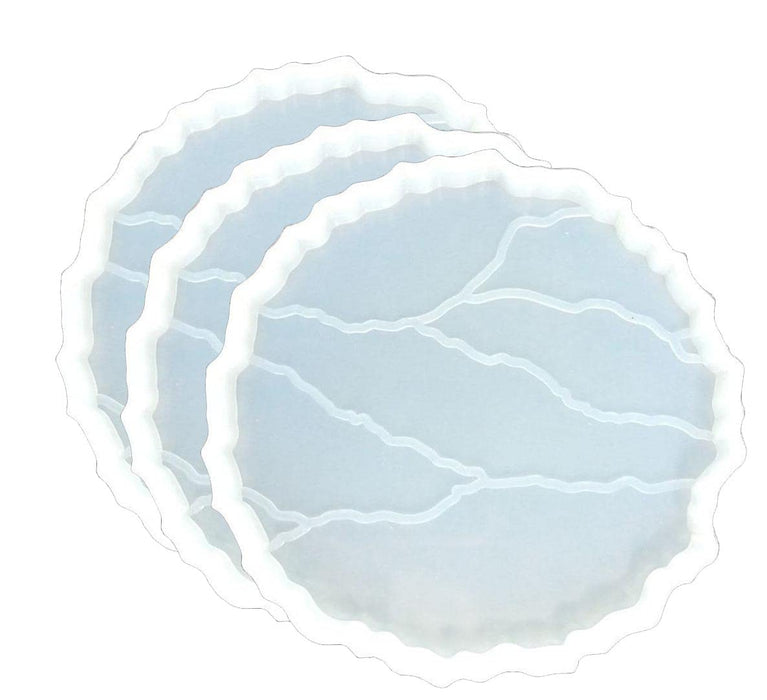 snoogg â„¢1 pack 10cm round shape crack design coaster silicone moulds use for resin castin