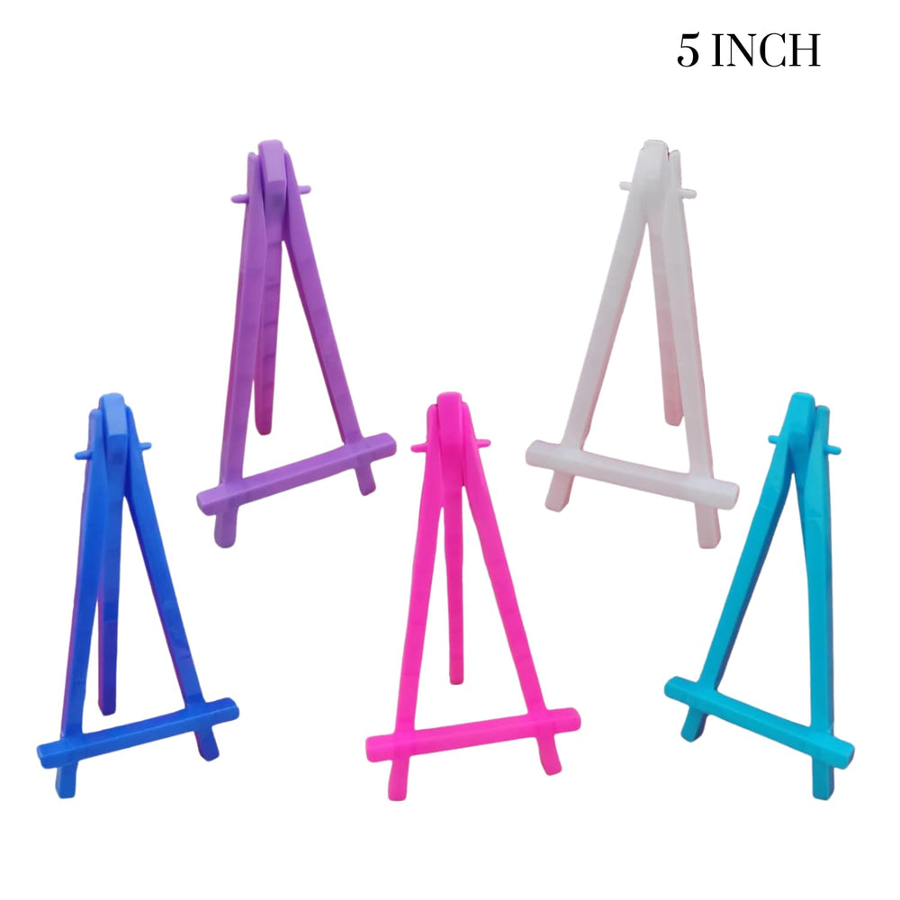 snoogg pack of 10 size 5 inch wood craft easel display stand for artist canvas photos cards