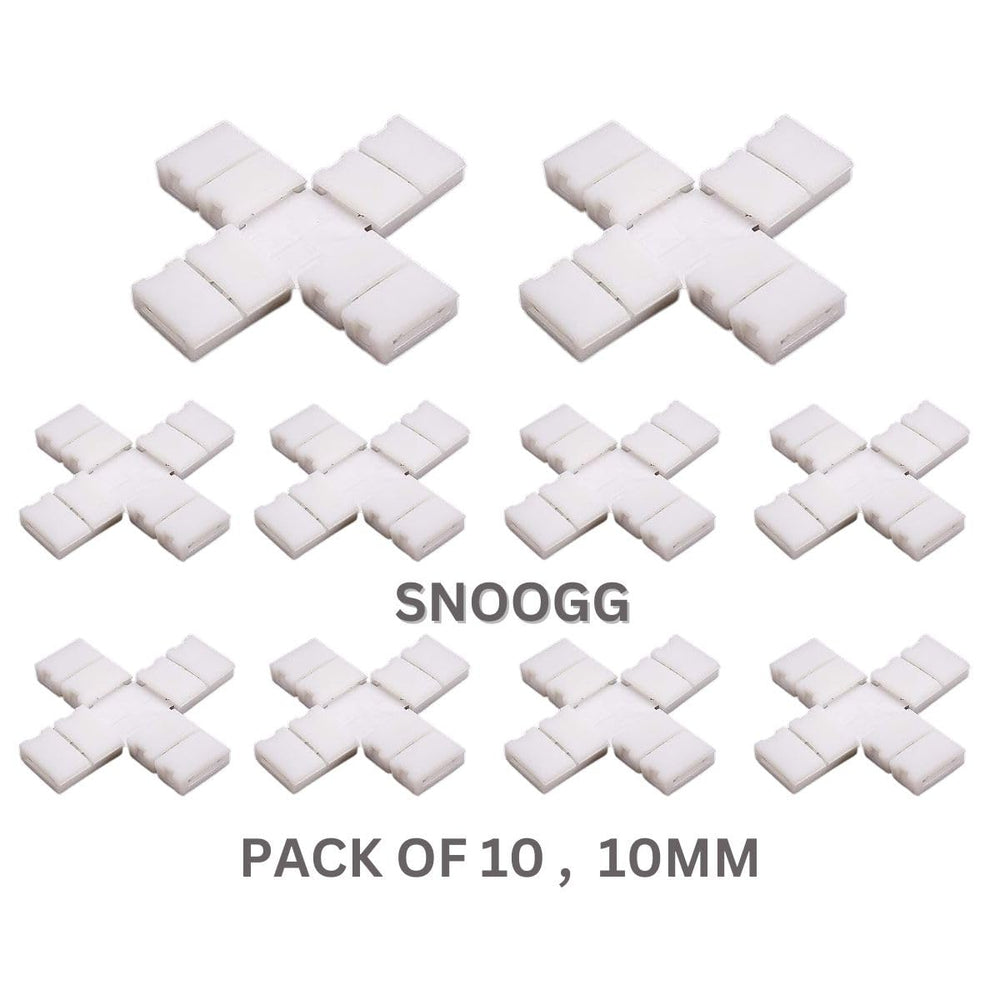 snoogg 10 pack plus shape 2 pin 10 mm rgb led light strip corner connectors solderless and