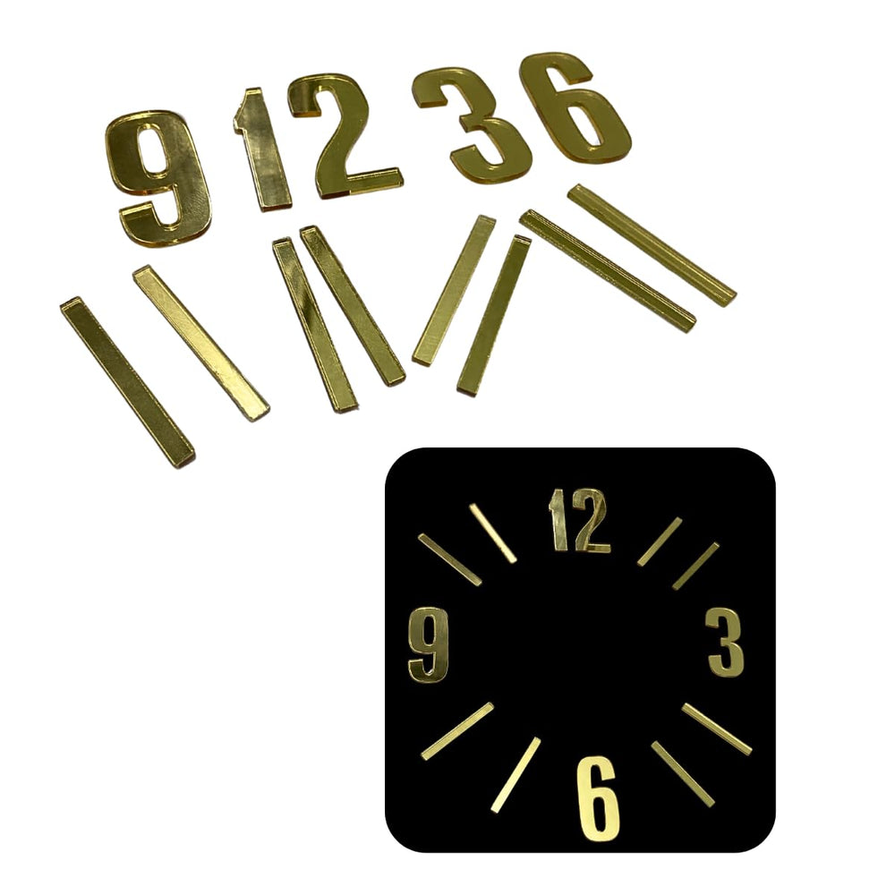 snoogg pack of 2 gold acrylic clock numbering parts size 2 inch for resin art clock making