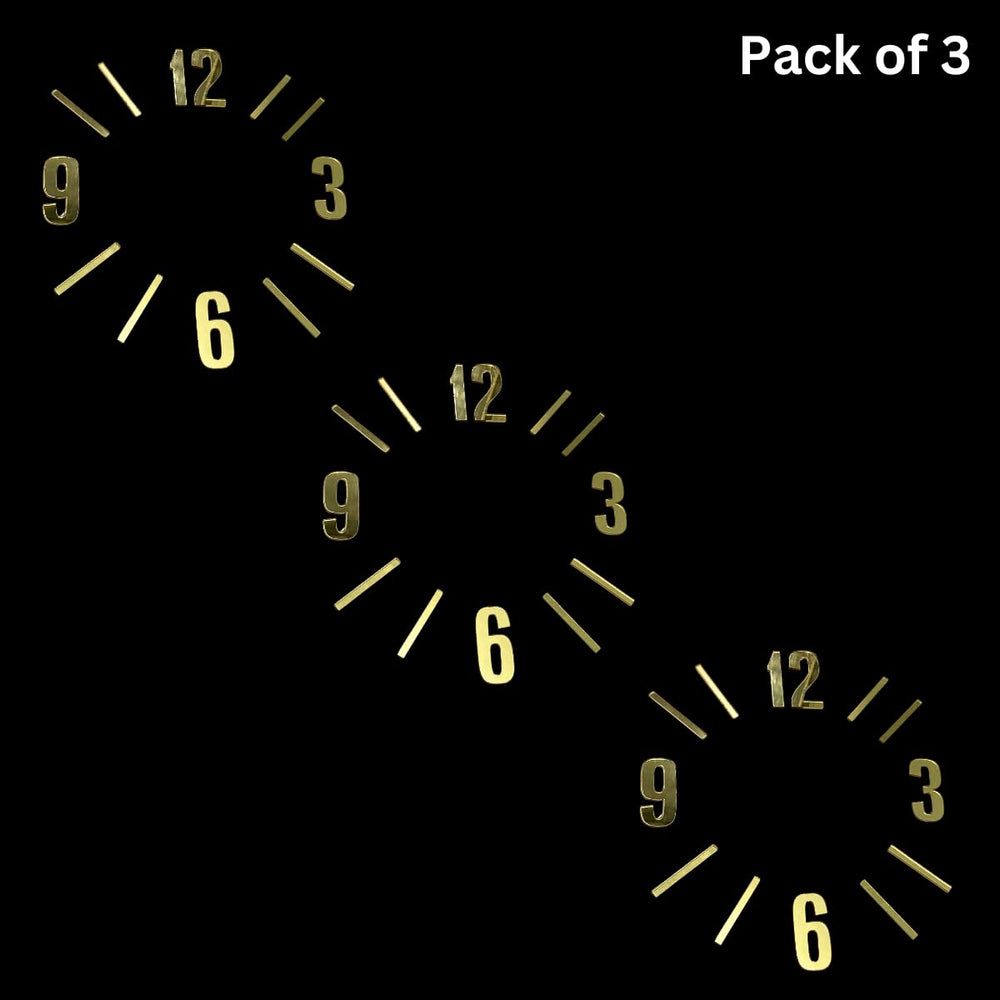snoogg pack of 3 gold acrylic clock numbering parts size 1 inch for resin art clock making